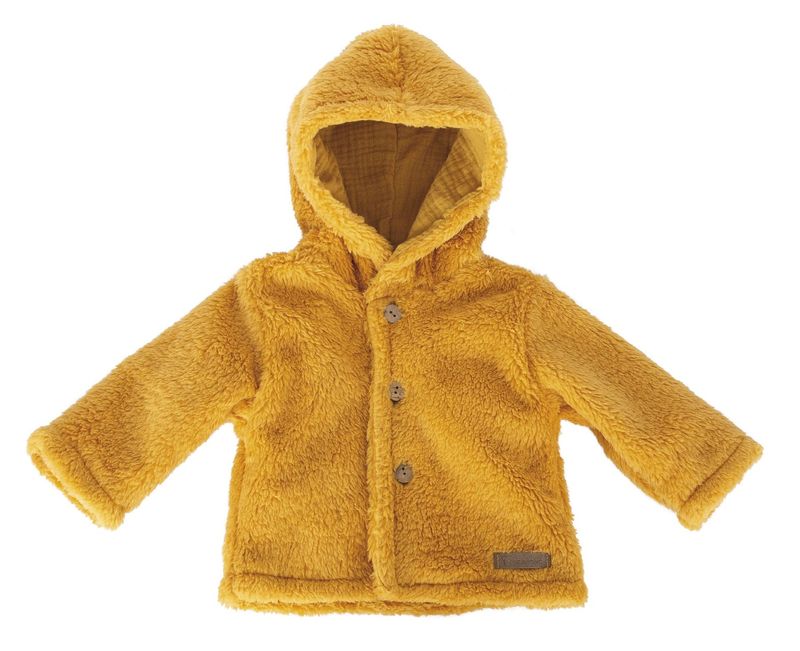 Manteau à Capuche Molleton Abricot - 3 Mois -