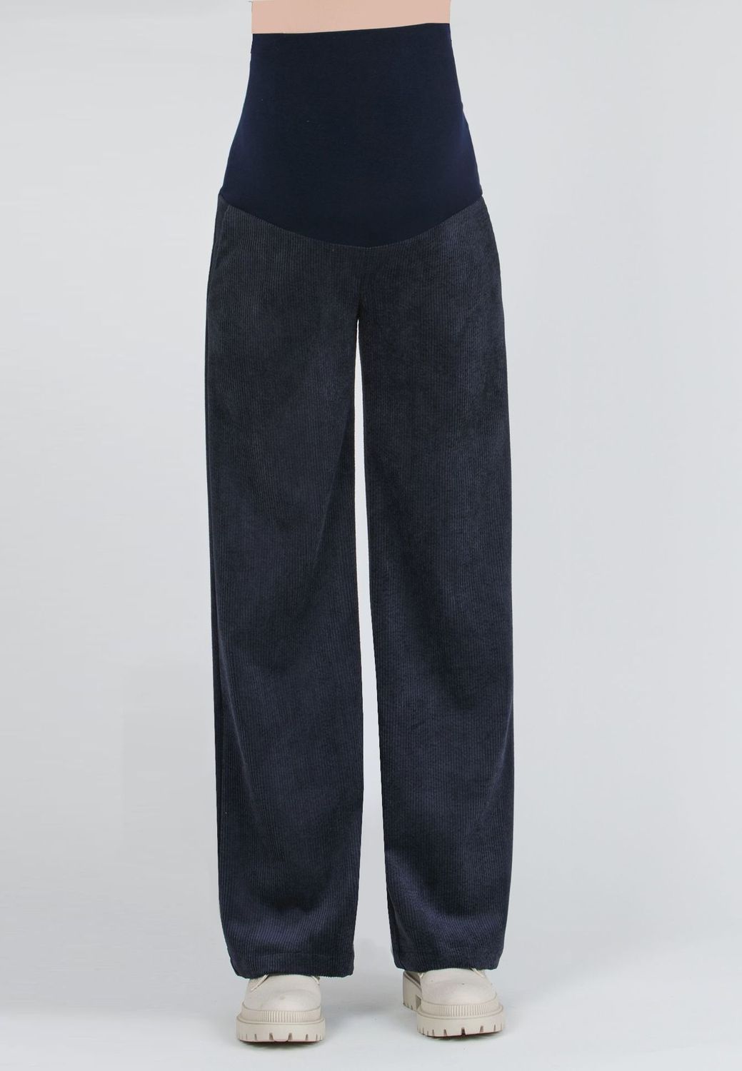 Pantalon de Maternité Palazzo Velours Côtelé Marine - Taille M -