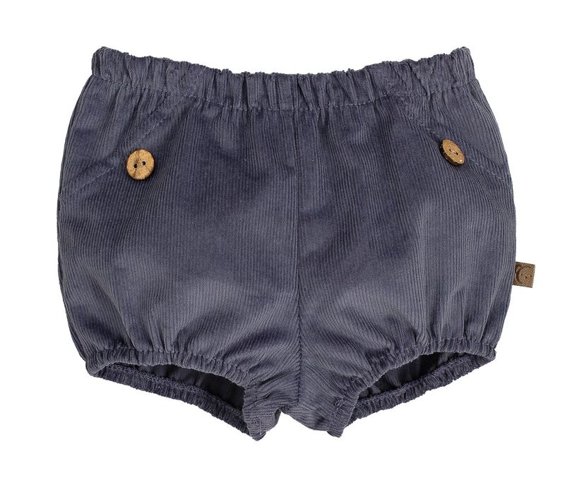 Culotte Velours Garçon Bleu Gris - Taille 12 Mois -