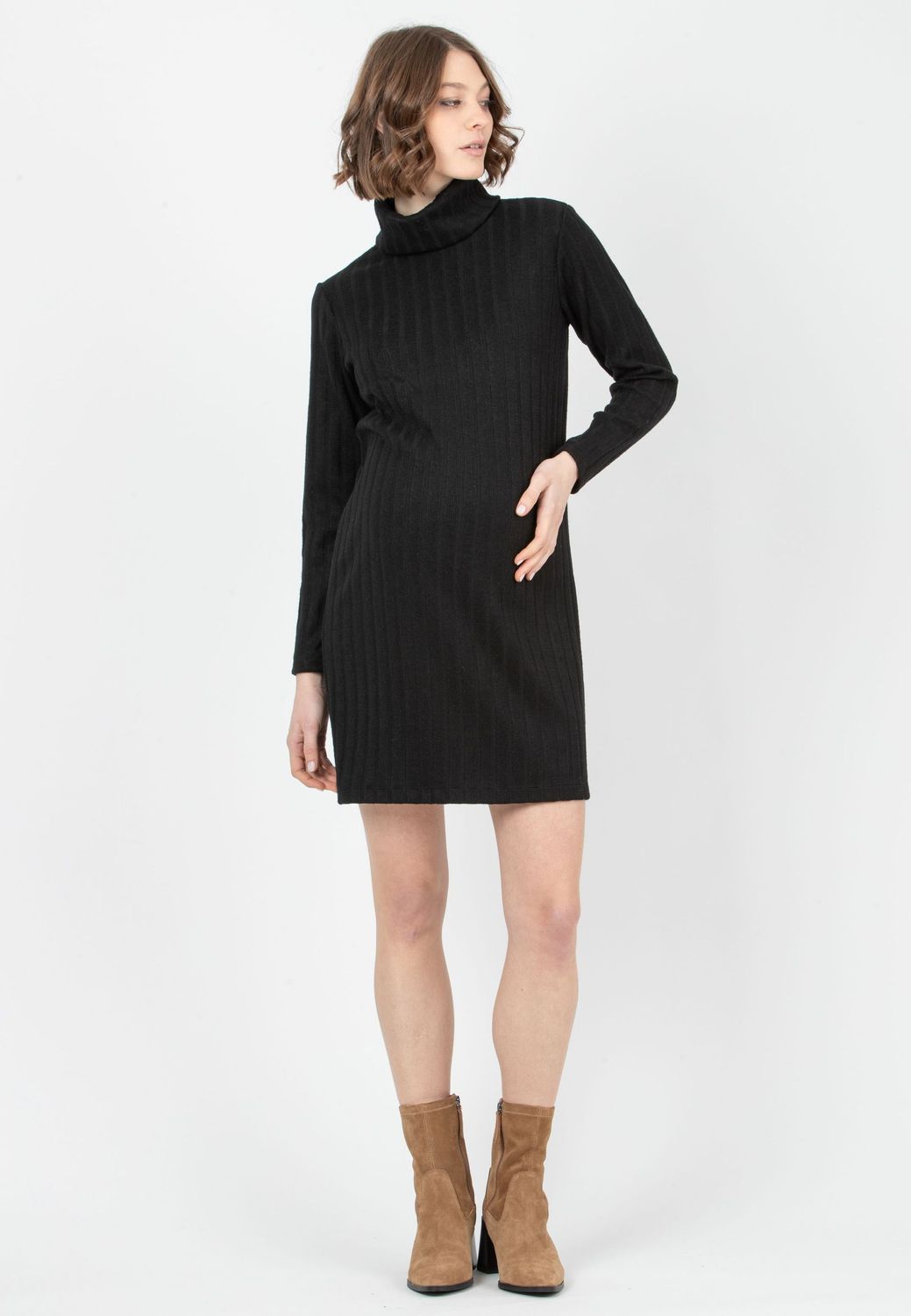 Robe de Maternité à Col Roulé Robe de Maternité à Col Roulé "Noir" - Taille M -