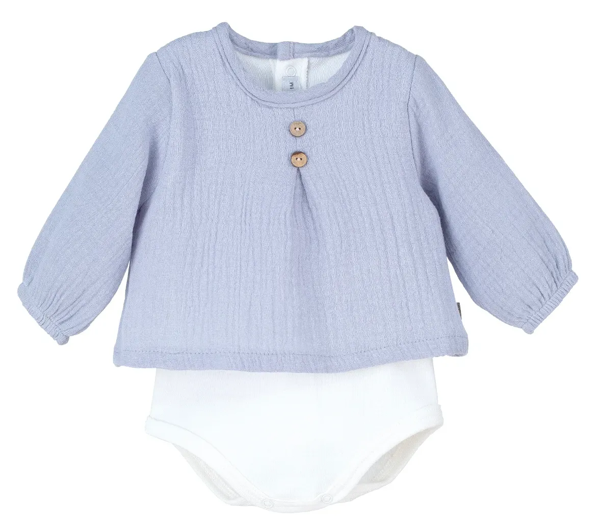 Body Blouse Gaze de Coton Bleu - Taille 6 Mois -
