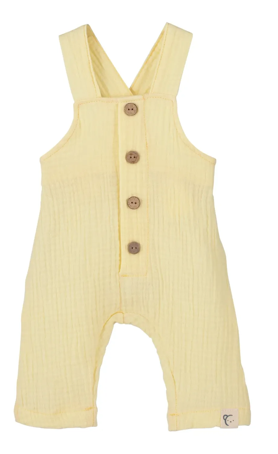 Salopette Gaze de Coton Jaune - Taille 6 mois -