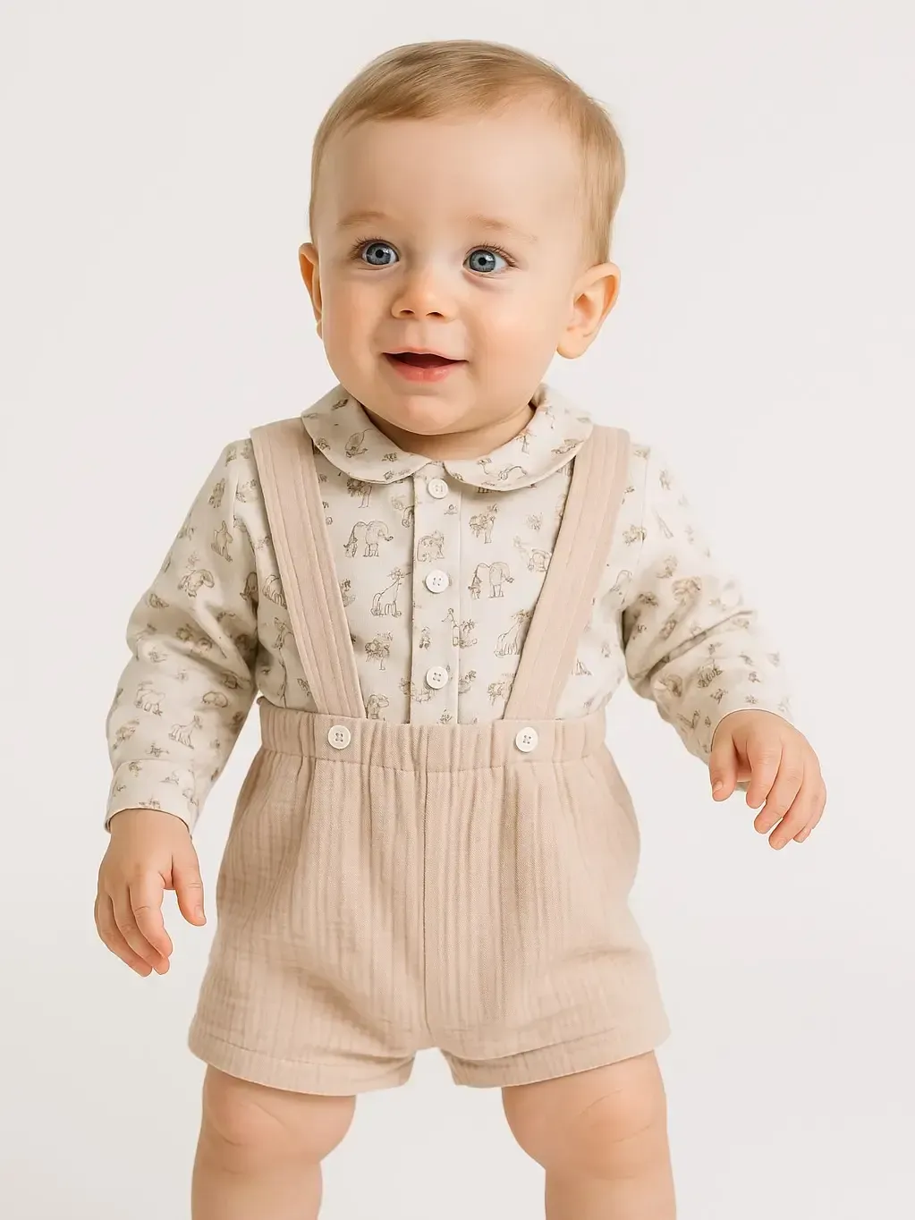 Ensemble 2 Pièces Garçon Sable - Taille 12 Mois -