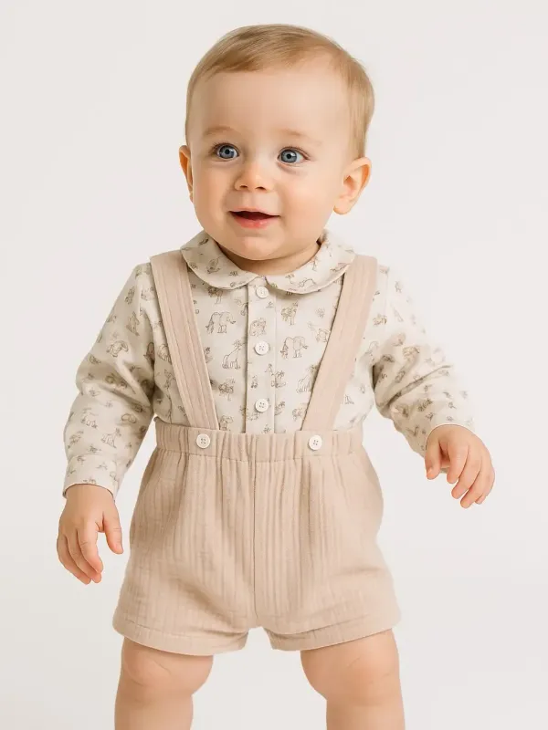 Ensemble 2 Pièces Garçon Sable - Taille 6 Mois -