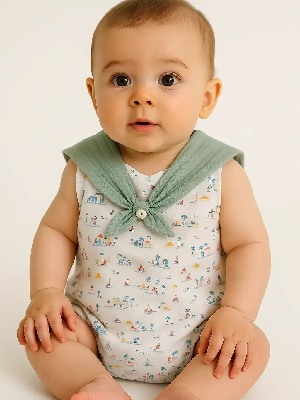 Barboteuse Fille "Bord de Mer"- Taille 3 Mois -