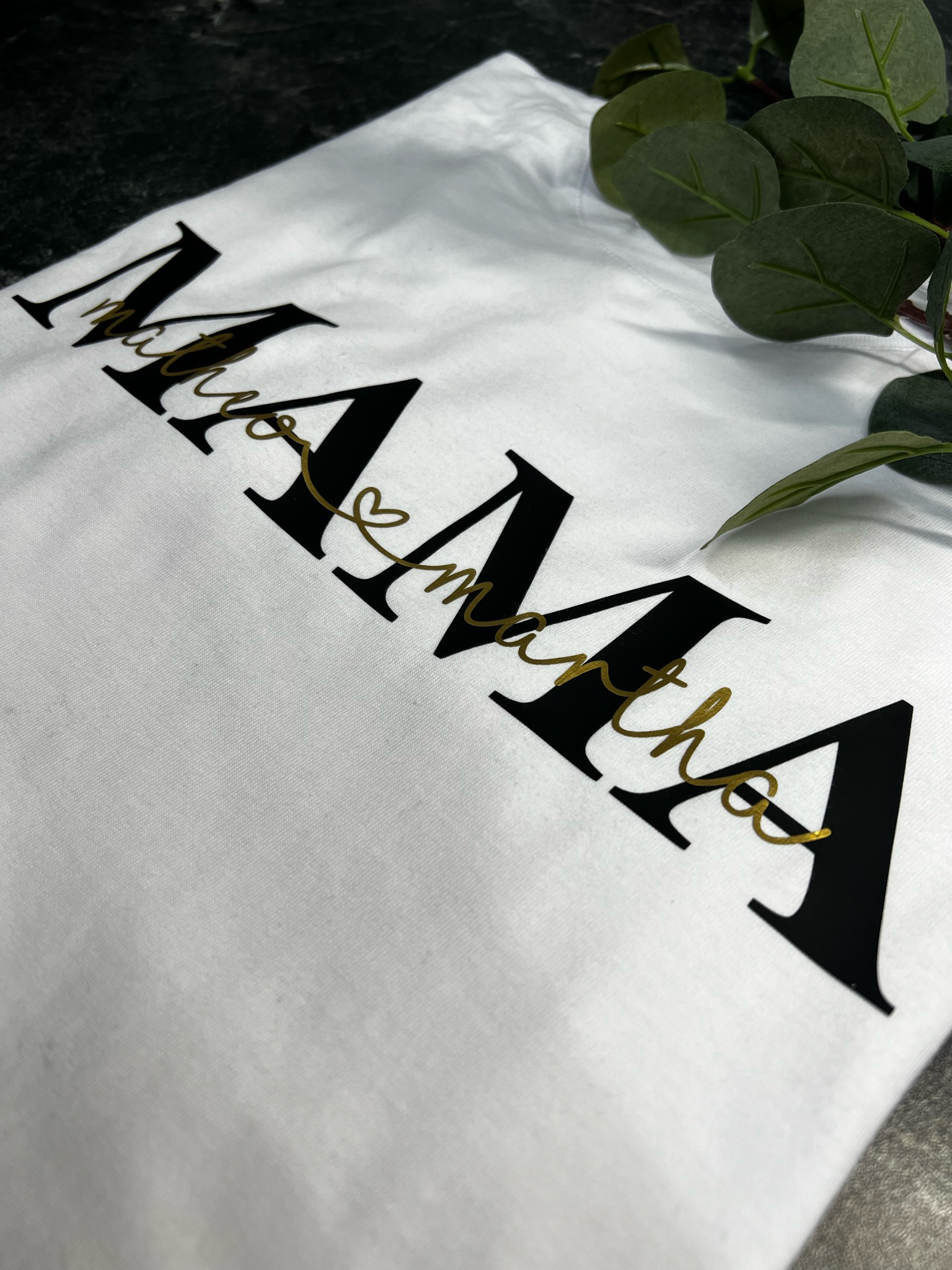 Damen T-Shirt Mama und Kindername(n)