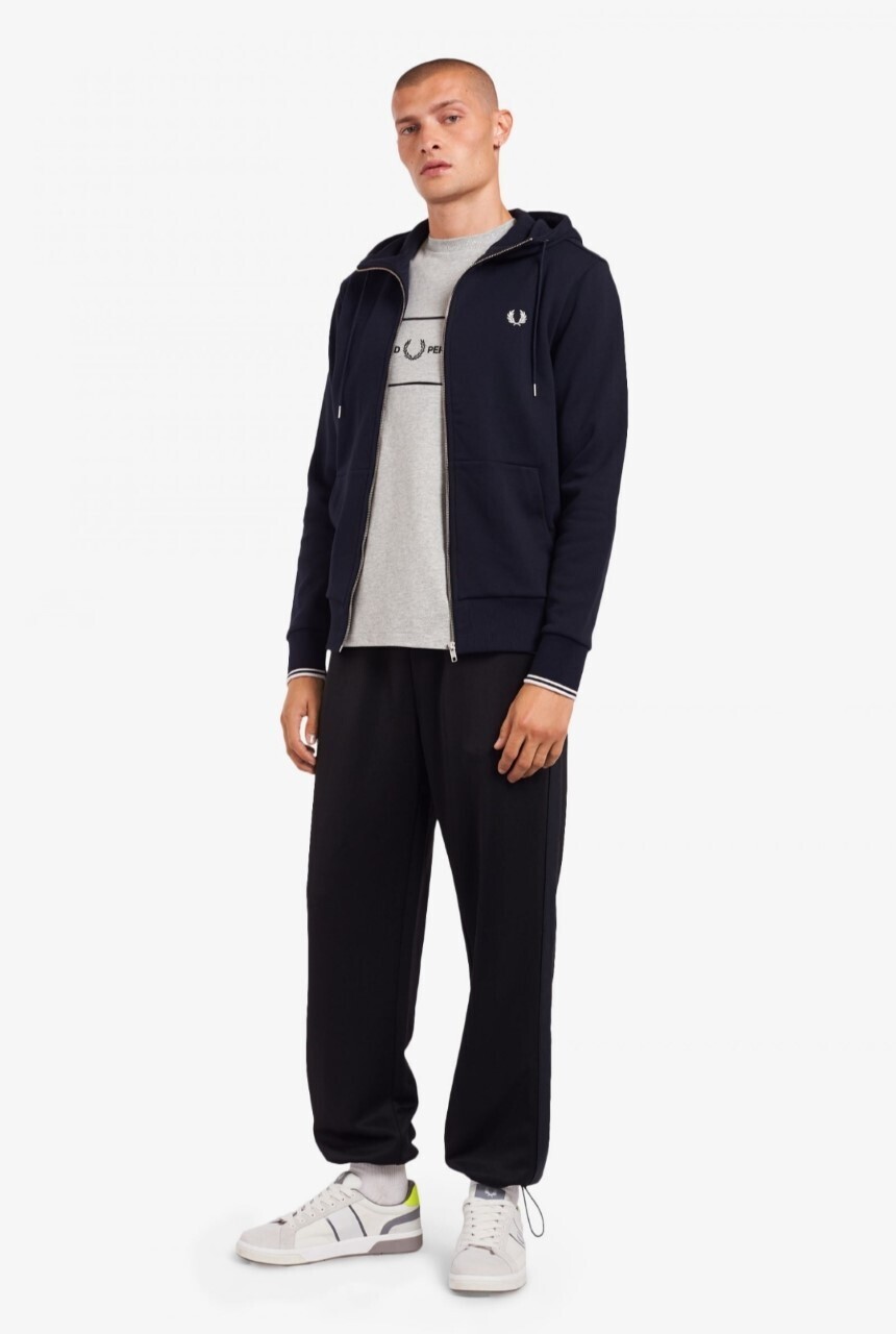 FELPA ZIP THROUGH BLU NAVY FRED PERRY