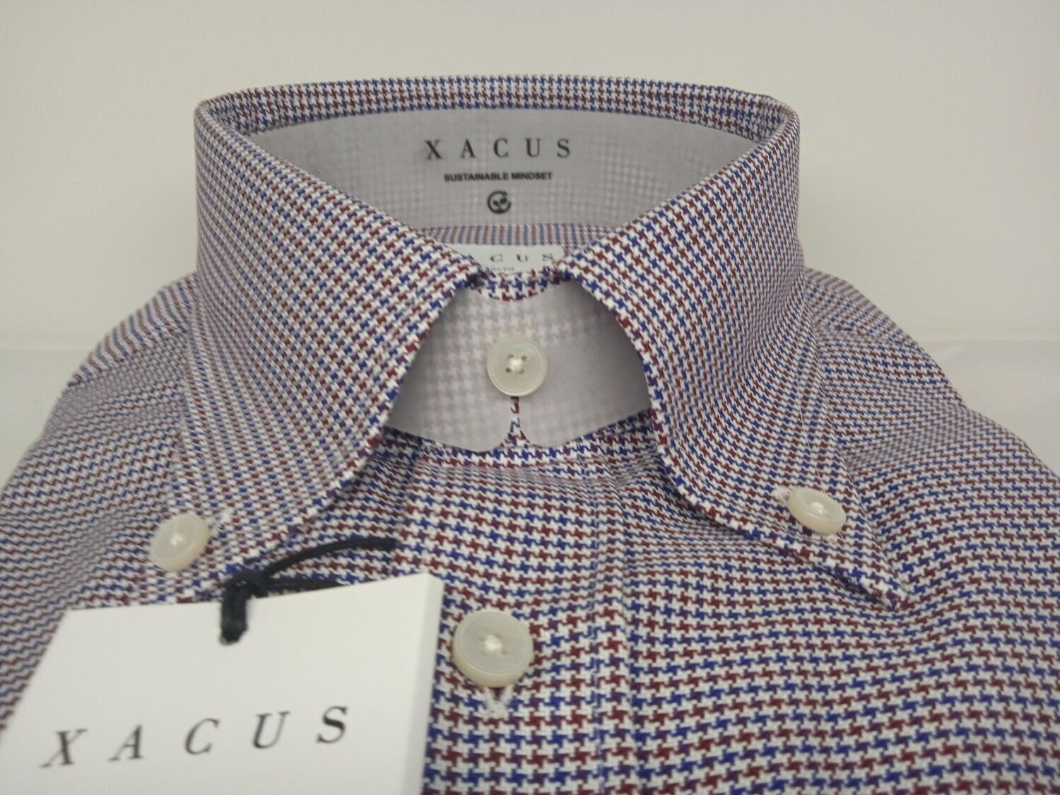 CAMICIA PIED ET POULE BORDEAUX XACUS