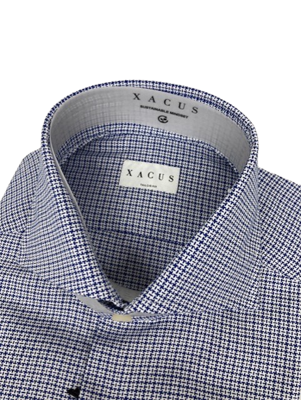 CAMICIA TRAMA BLU XACUS