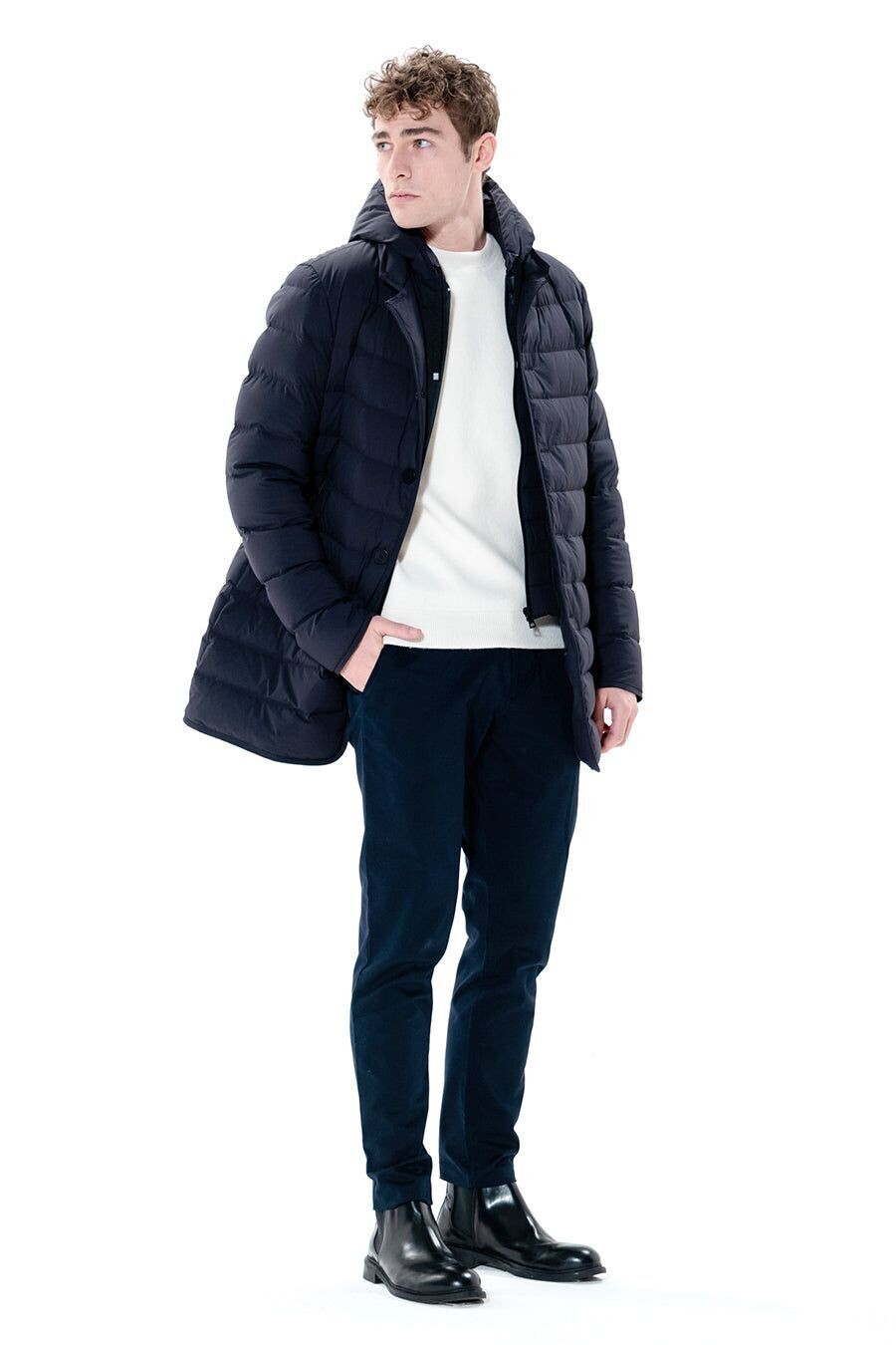 PIUMINO LOFT HOODY BLU DUNO