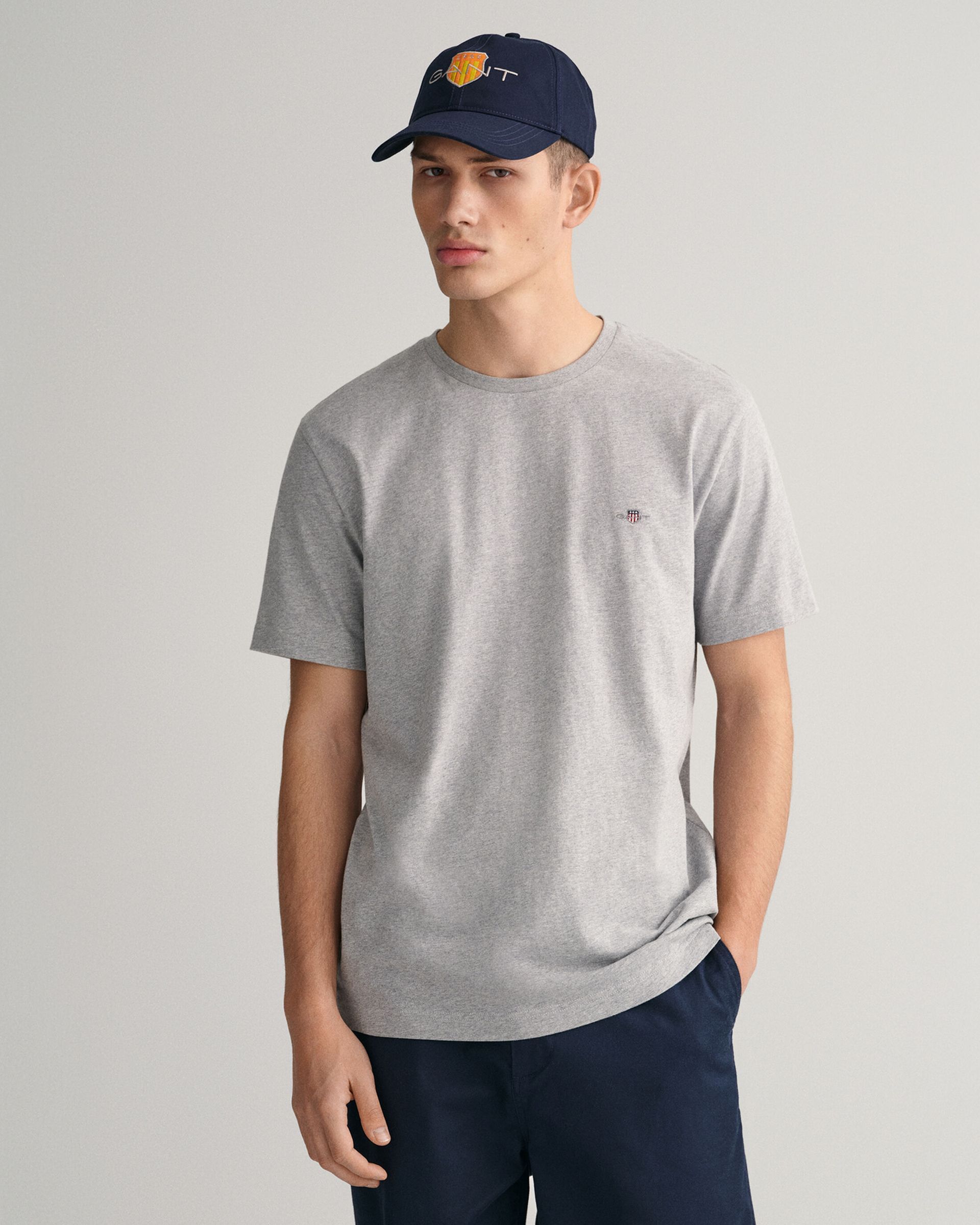 T-SHIRT SHIELD GREY MELANGE GANT