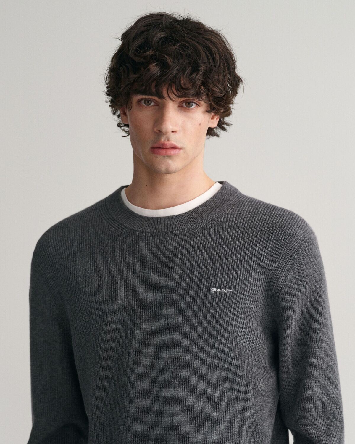 MAGLIA COSTA ANTRACIT MELANGE GANT
