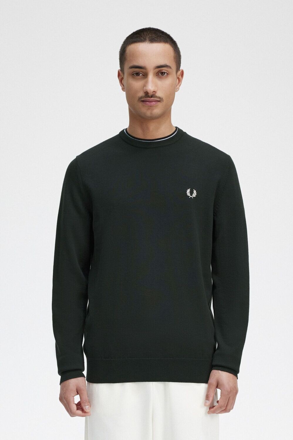 MAGLIA CLASSIC CREW NECK NIGHT GREEN FRED PERRY