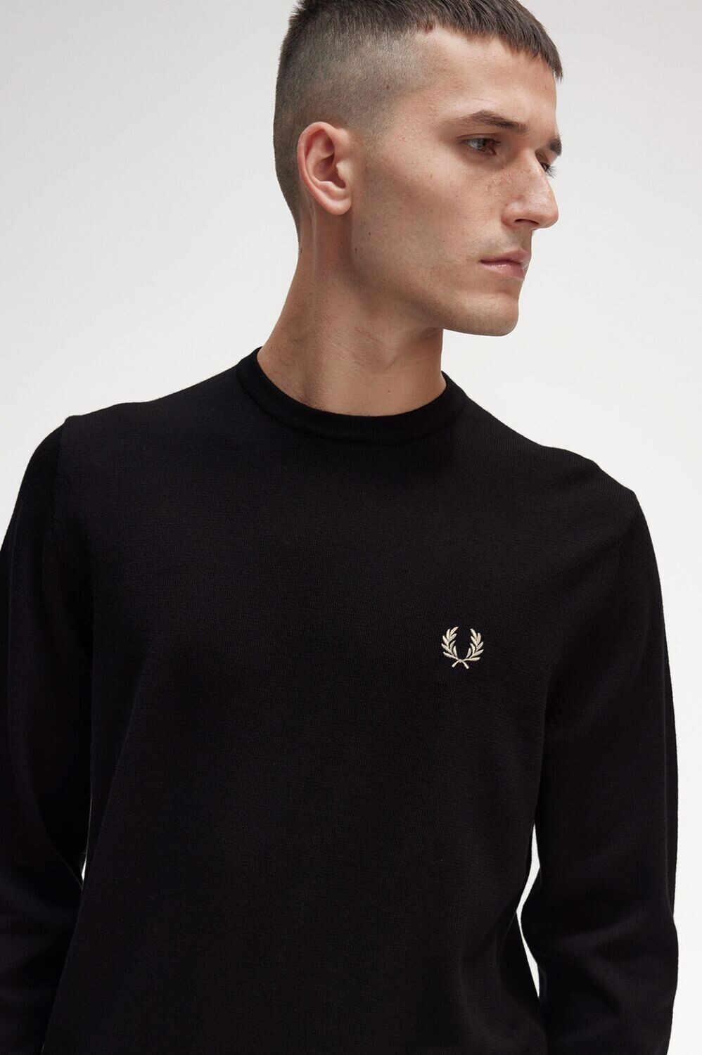 MAGLIA CLASSIC CREW NECK BLACK FRED PERRY