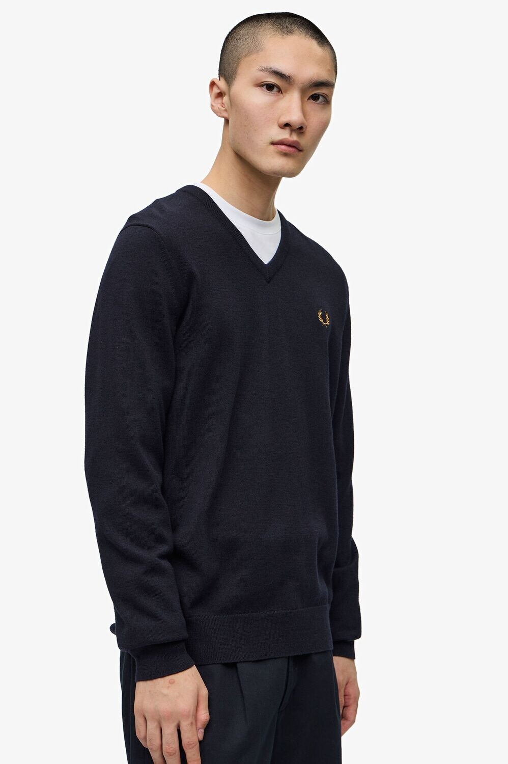 MAGLIA CLASSIC V NECK BLU NAVY FRED PERRY