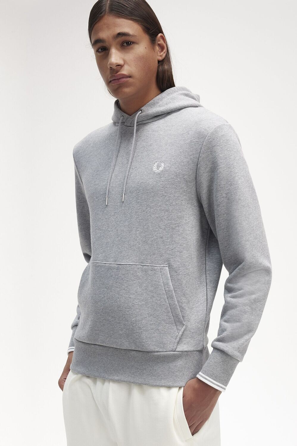 FELPA TIPPED HOODED STEEL MARL FRED PERRY