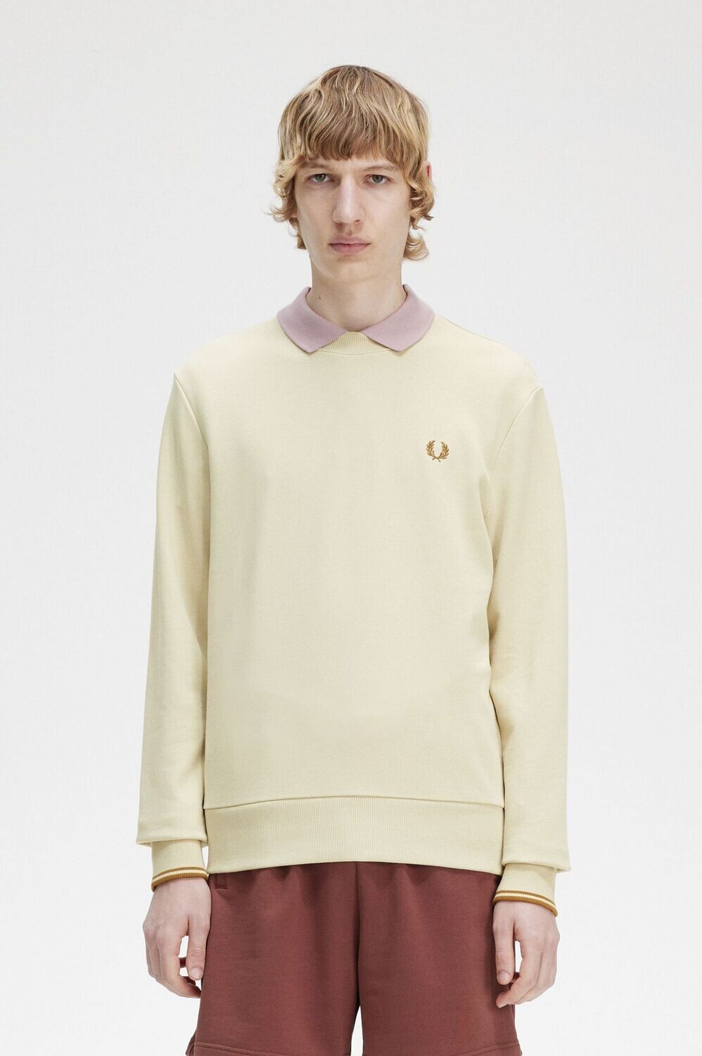 FELPA CREW NECK OATMEAL FRED PERRY