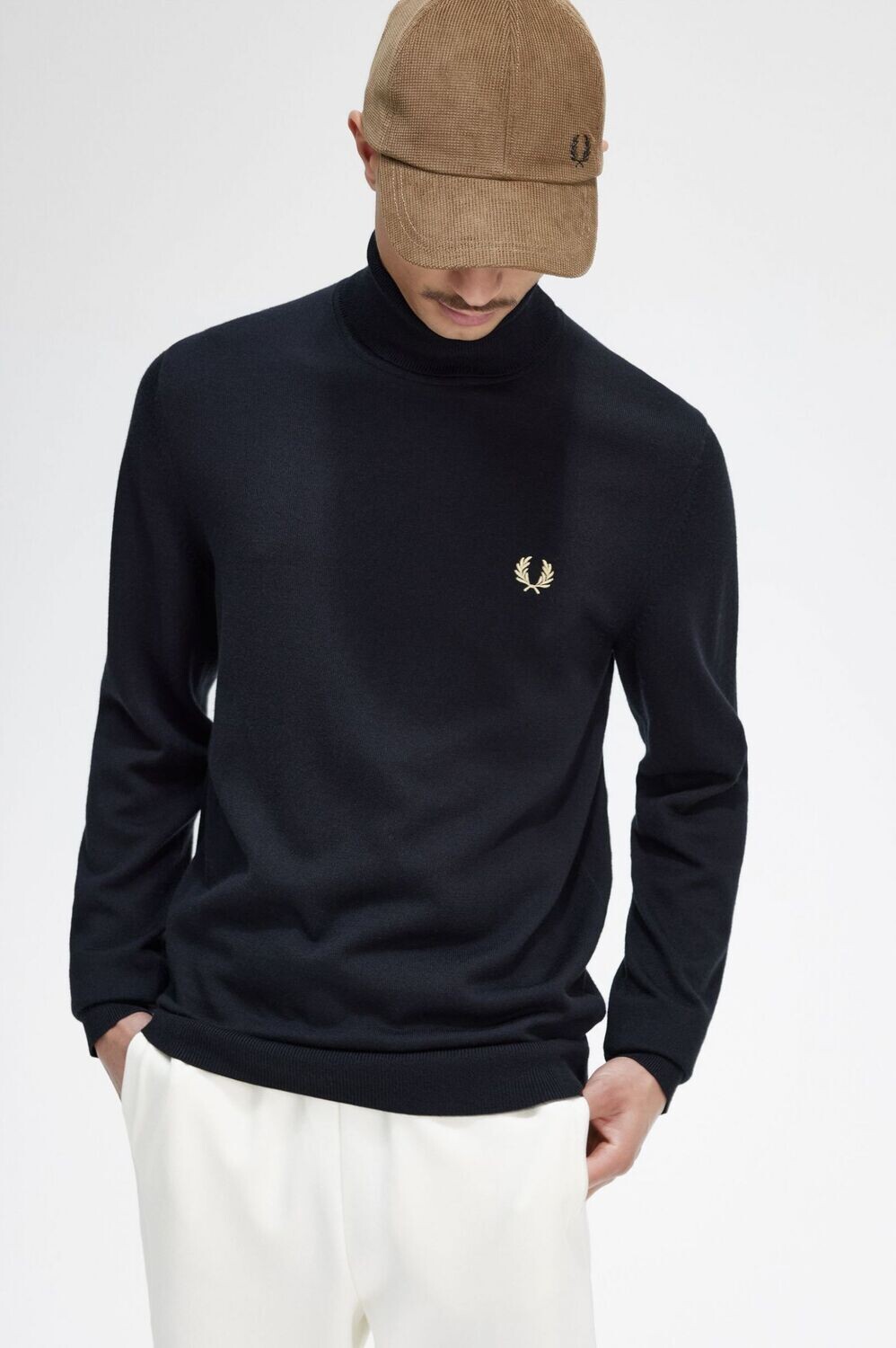 MAGLIA ROLL NECK JUMPER BLACK FRED PERRY, TAGLIA: S