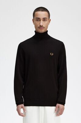 MAGLIA ROLL NECK NAVY FRED PERRY