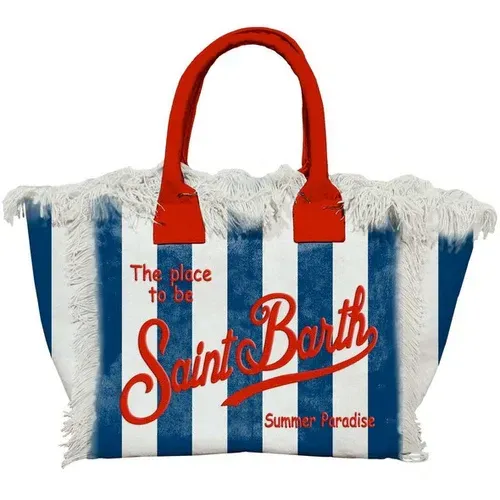 Mc2 Saint Barth Borsa Colette Tina 6141 Righe Blu e Panna