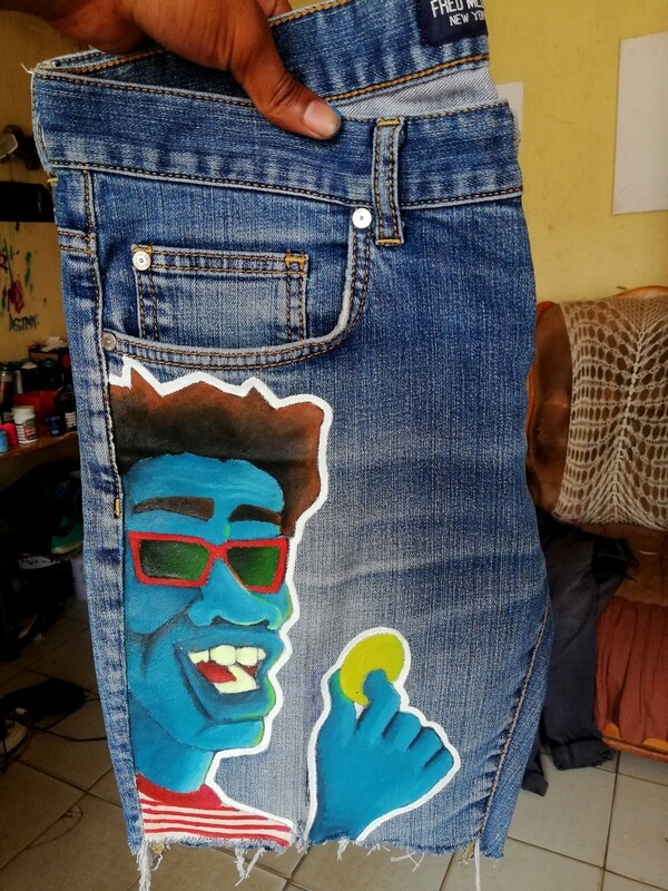 Customized Fred Mello demin shorts