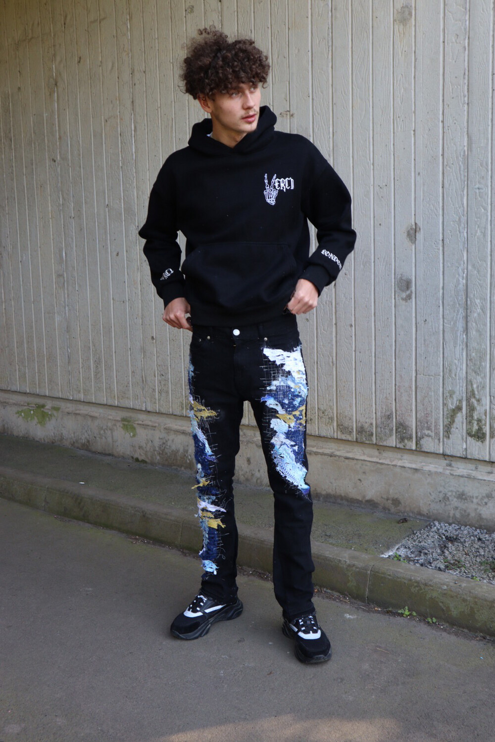 blue camo jeans