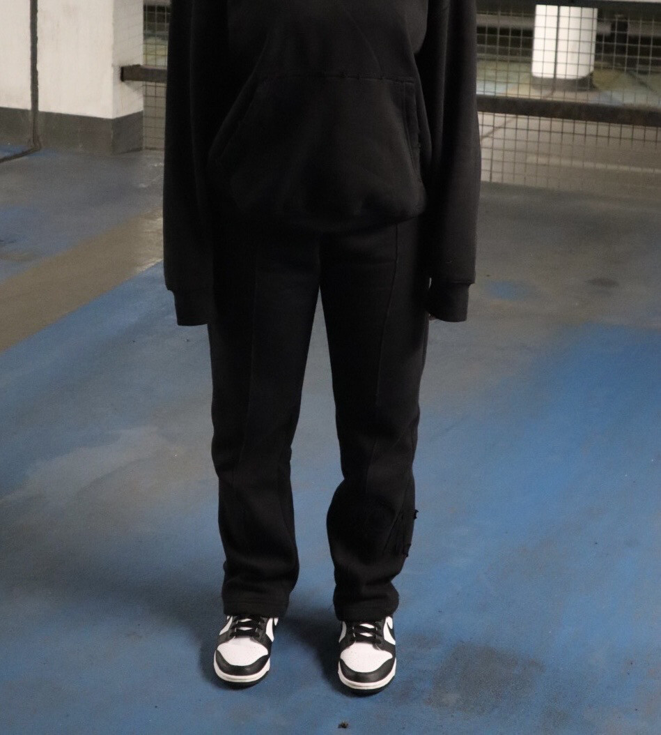 black straight leg jogger