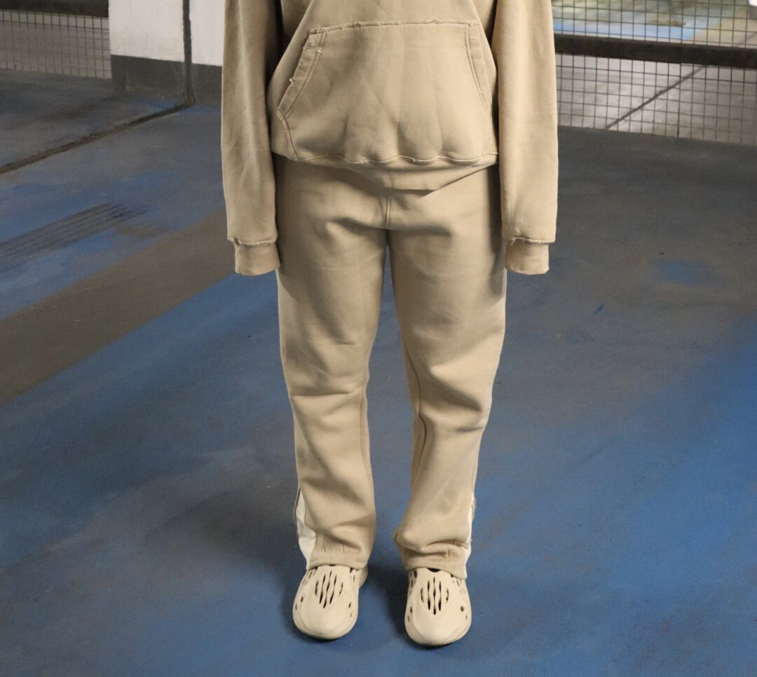 creme flared joggers