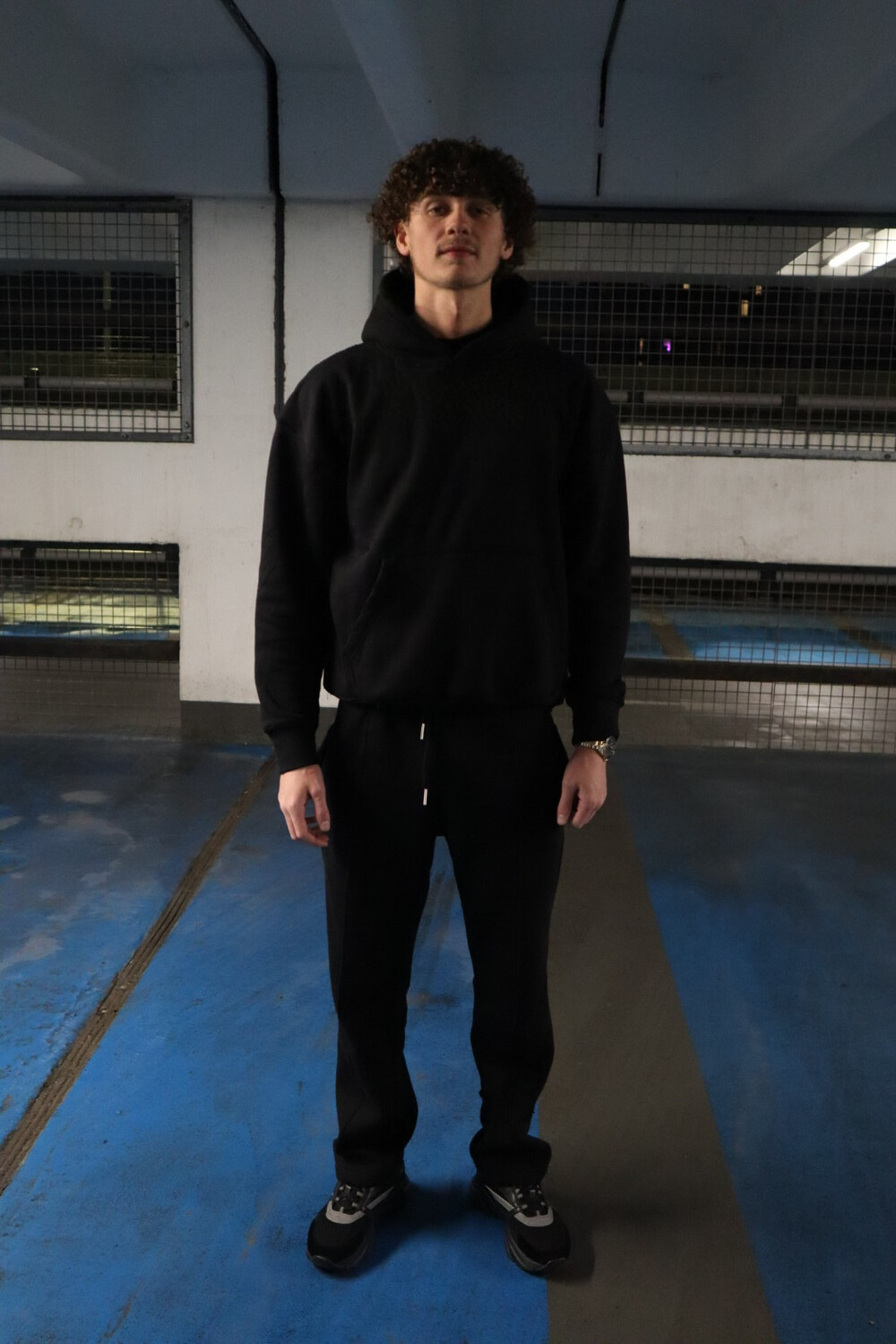 black oversized hoodie