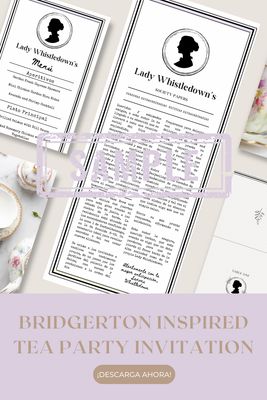 Lleva la Elegancia de la Época Regencia a tu Fiesta con Nuestro Kit Temático de Bridgerton Digital