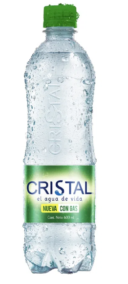Agua cristal con gas 600 ml x 24