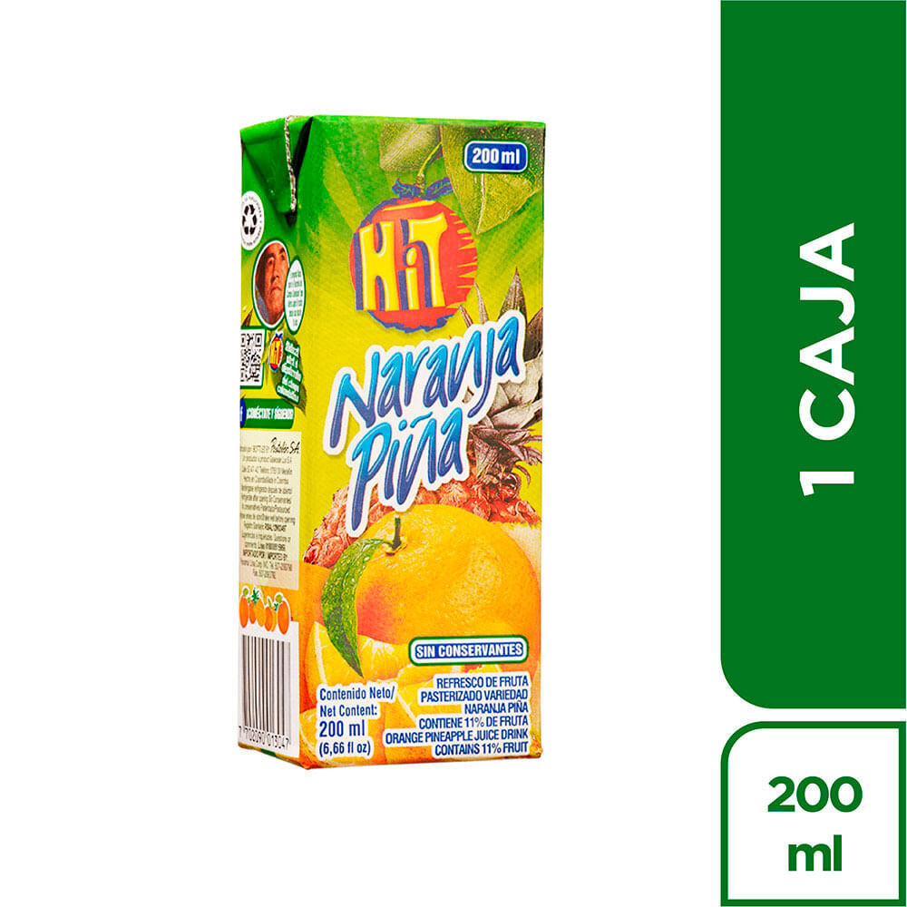 Refresco hit naranja piña 8 onzas (24)