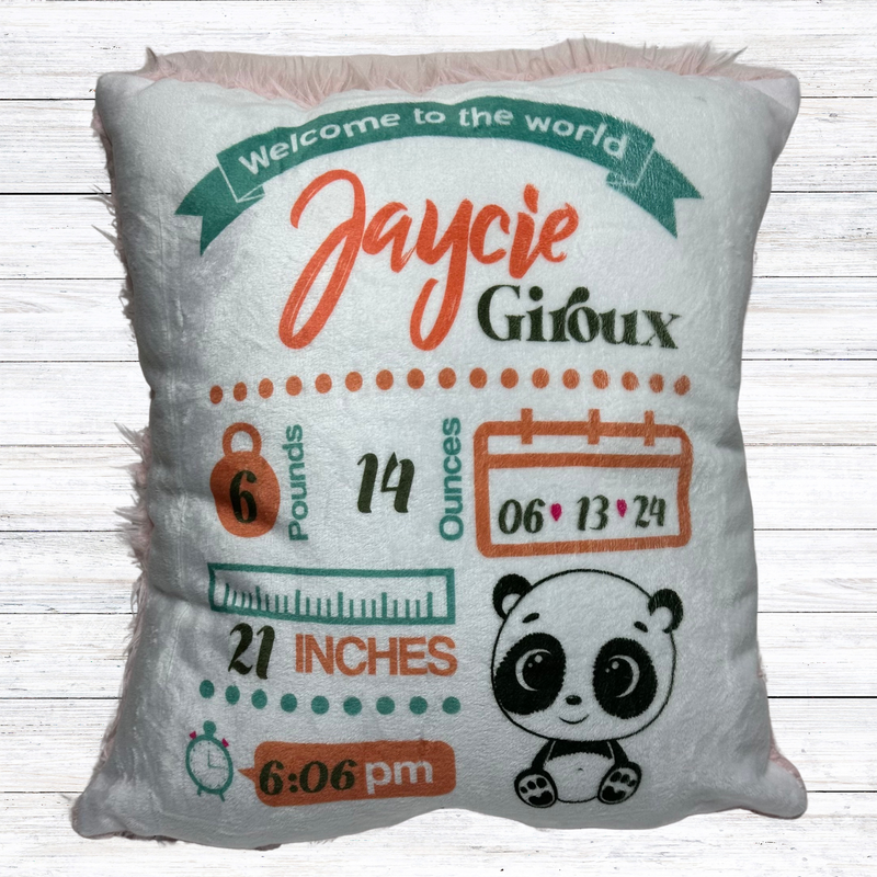 Personalized Baby Birth Announcement Pillows