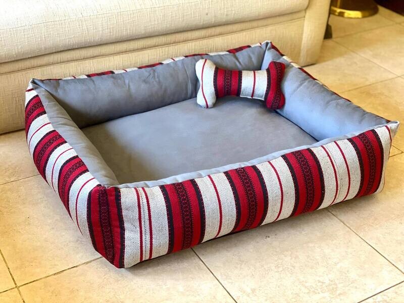 Striped Dark Red &amp; Grey