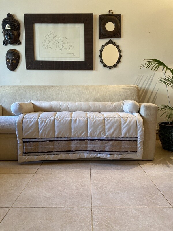 Quilted Couch Protector-Cream