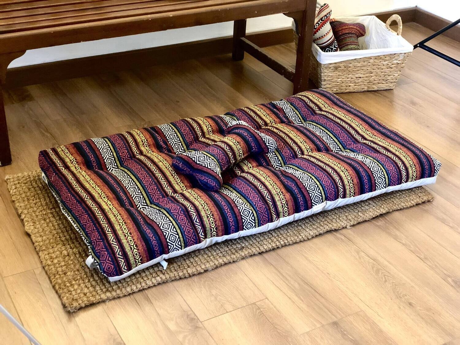 Colorful Stripes &amp; Cream Quilted Mattress