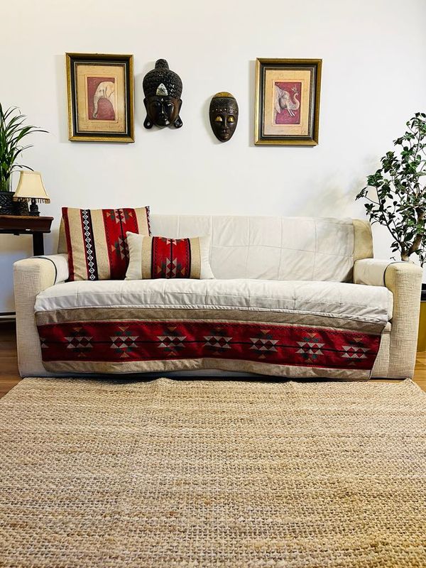 Light Beige Couch Protector and Cushion Set-Waterproof