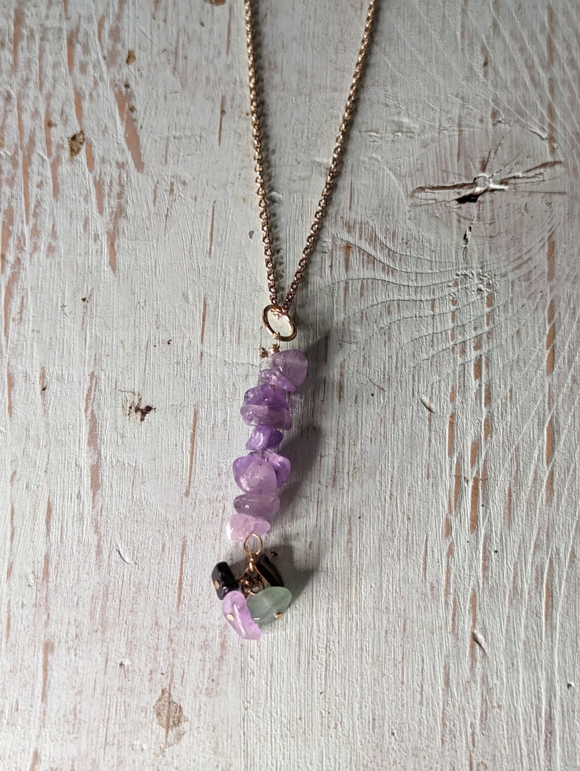 amethyst pendant necklace with charm