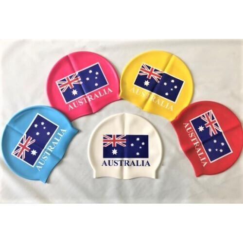 Australia Flag Premium 55 gram Silicon swimming Cap (price includes postage)
