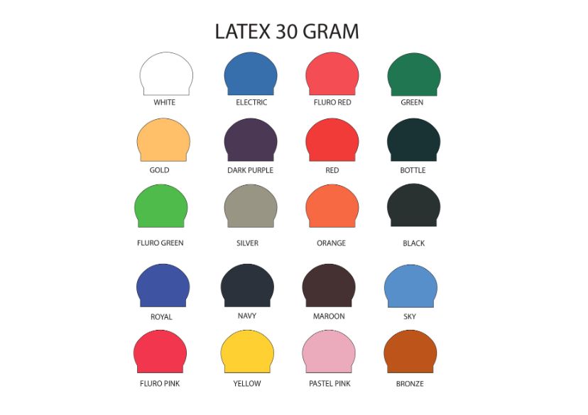 Premium 30 gram Latex rubber swimming cap