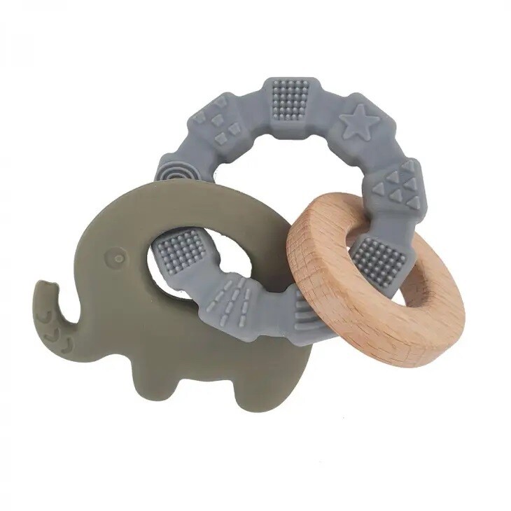 Bijtring olifant groen