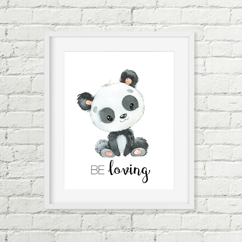Panda Be Loving Printable Nursery Art, Baby Animal Decor