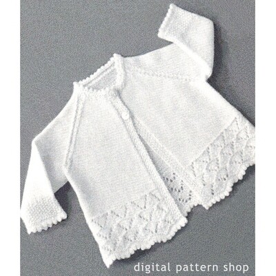 1950s Baby Lacy Sweater Knitting Pattern Raglan Sleeve