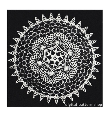 1960s Vintage Doily Crochet Pattern Lacy Swirls Doily