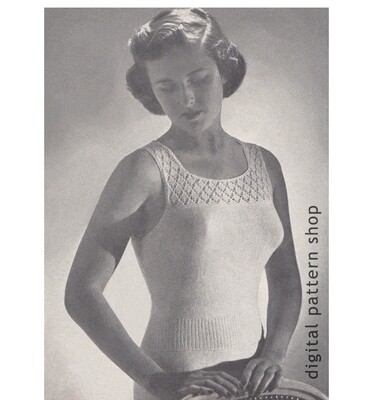 1940s Camisole Knitting Pattern for Women Lace Top Underwear