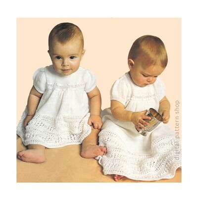 Baby Christening Dress Knitting Pattern, Heirloom Baptism Dress