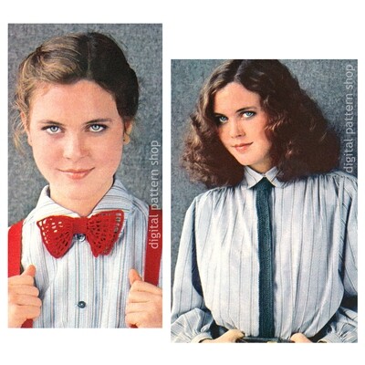 70s Bow Tie and Neck Tie Crochet Pattern for Women Accessories