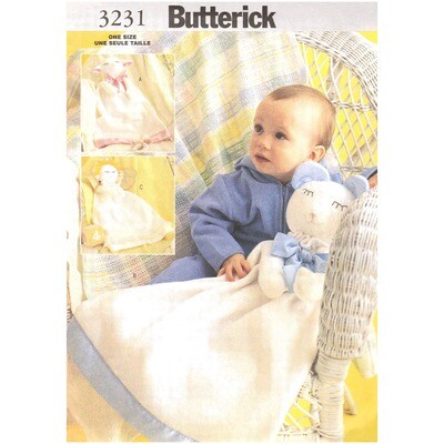Butterick 3231 Baby Comfort Blanket Pattern Lamb Bear Angel Blanket