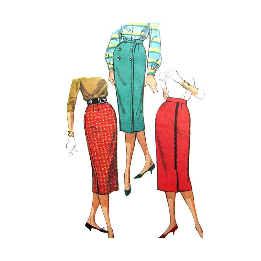 50s Sheath Skirt Pattern Simplicity 2656 One Yard Wiggle Skirt