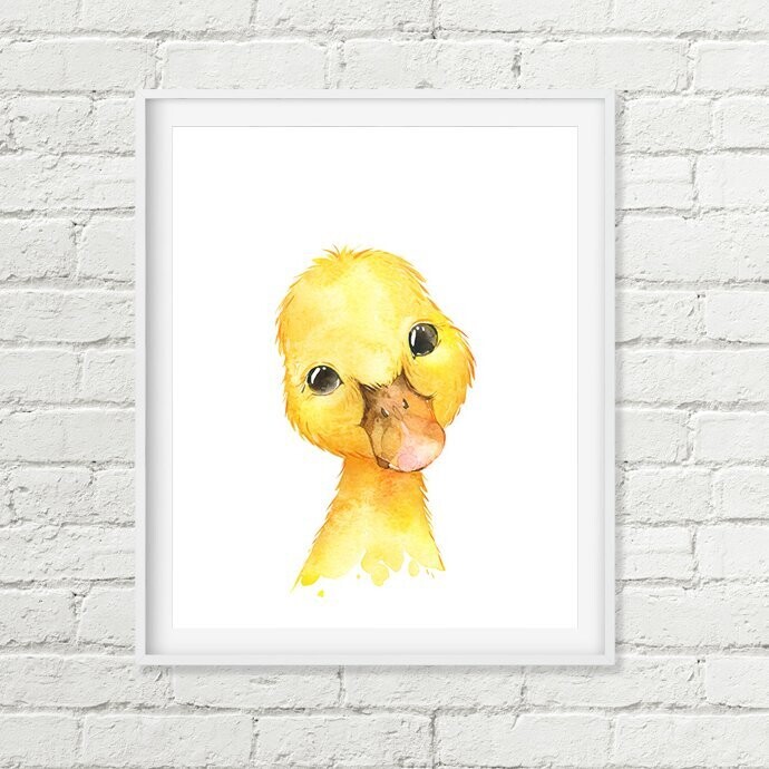 Baby Duck Farm Animal Printable Nursery Art, Duckling Download